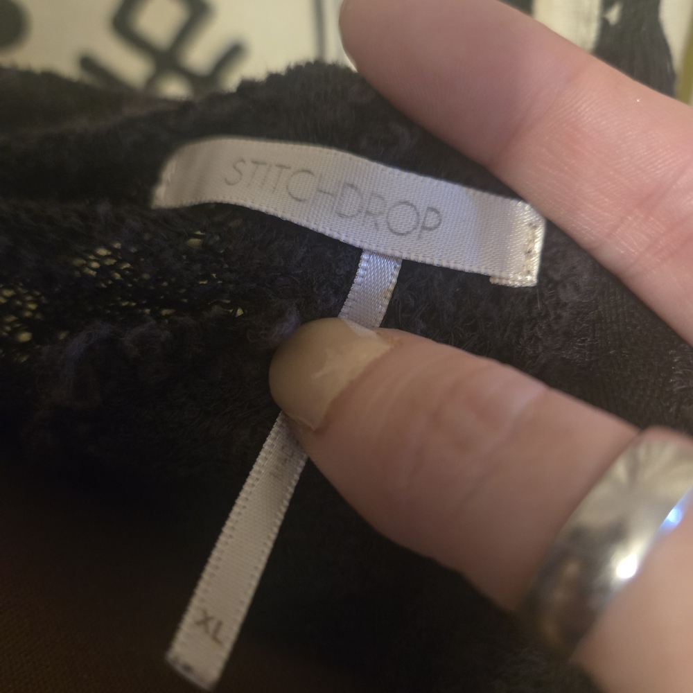 StitchDrop Distressed Black Knit Sweater - Picture 10 of 12